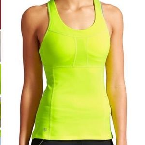 Athleta PR Tank 2 Neon Yellow Size Large Tall